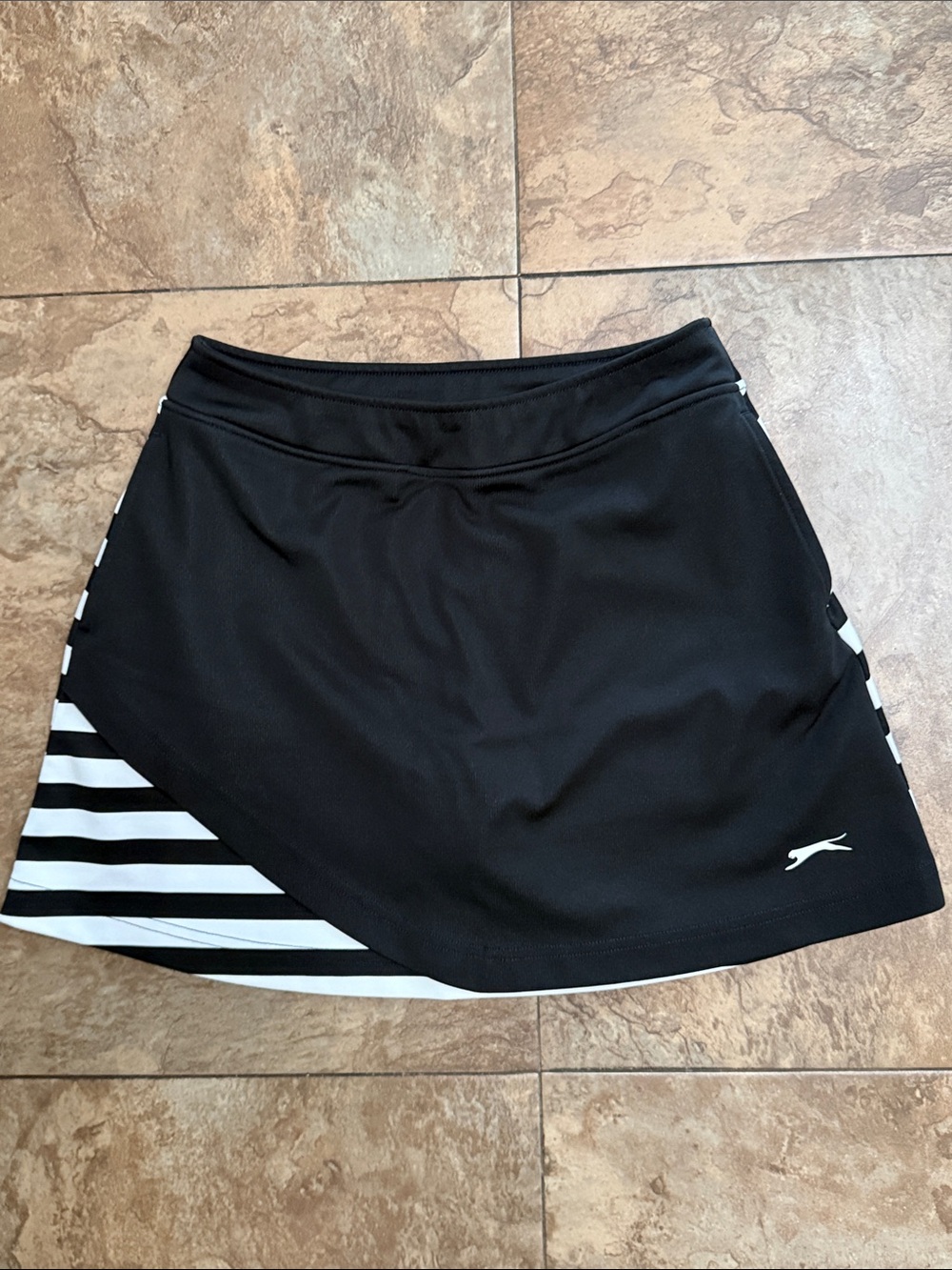 Slazenger Black Athletic Skort with White Stripe Accent